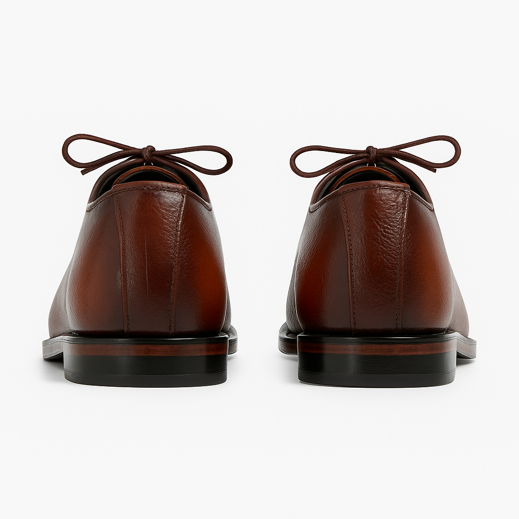 Handmade Brown Leather Wholecut Oxford Shoes for Men