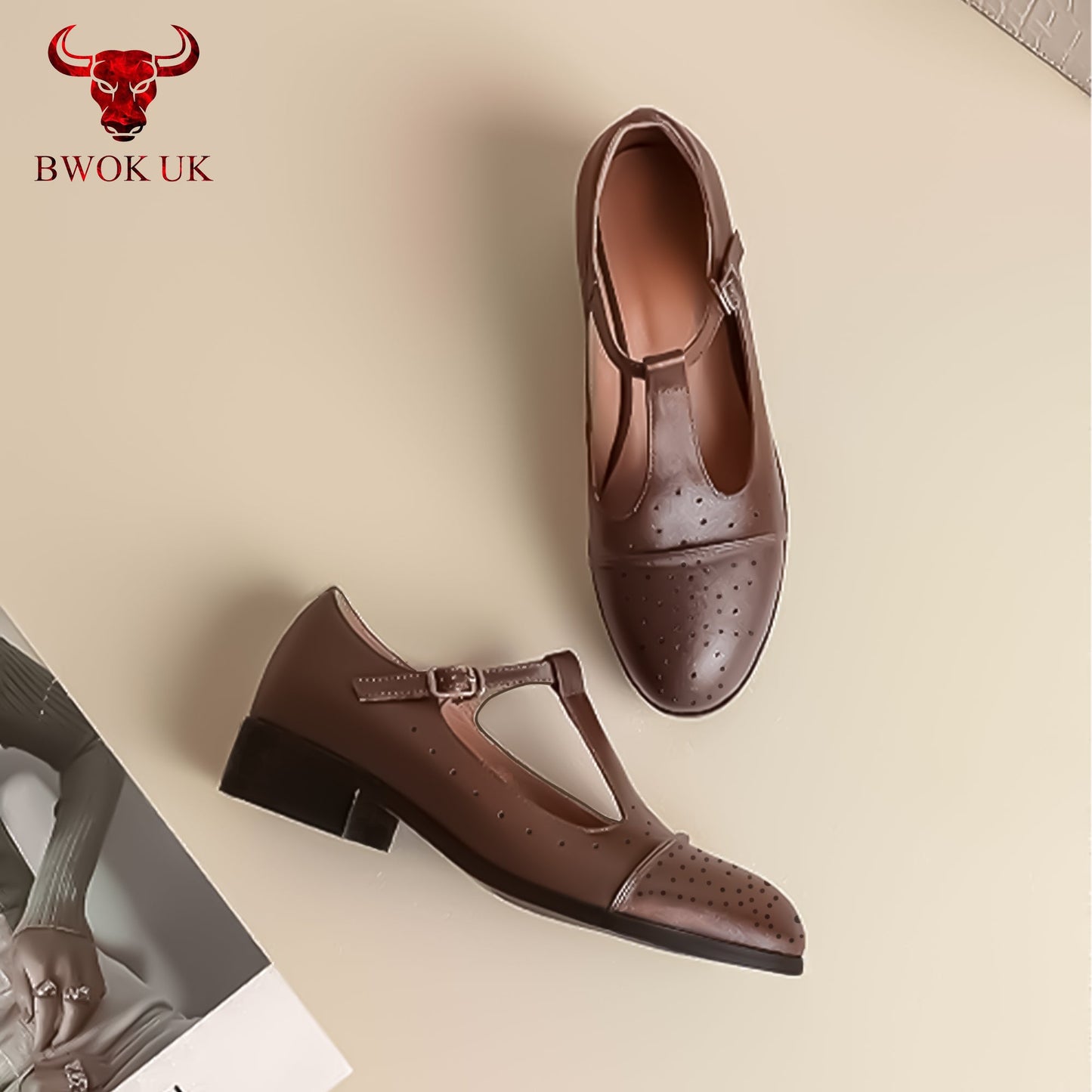 Classic Brown Leather Mary Jane Shoes