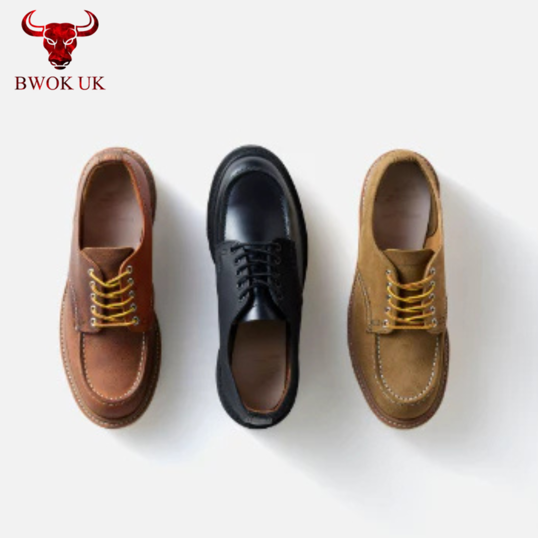 Handmade Brown Leather Moc Toe