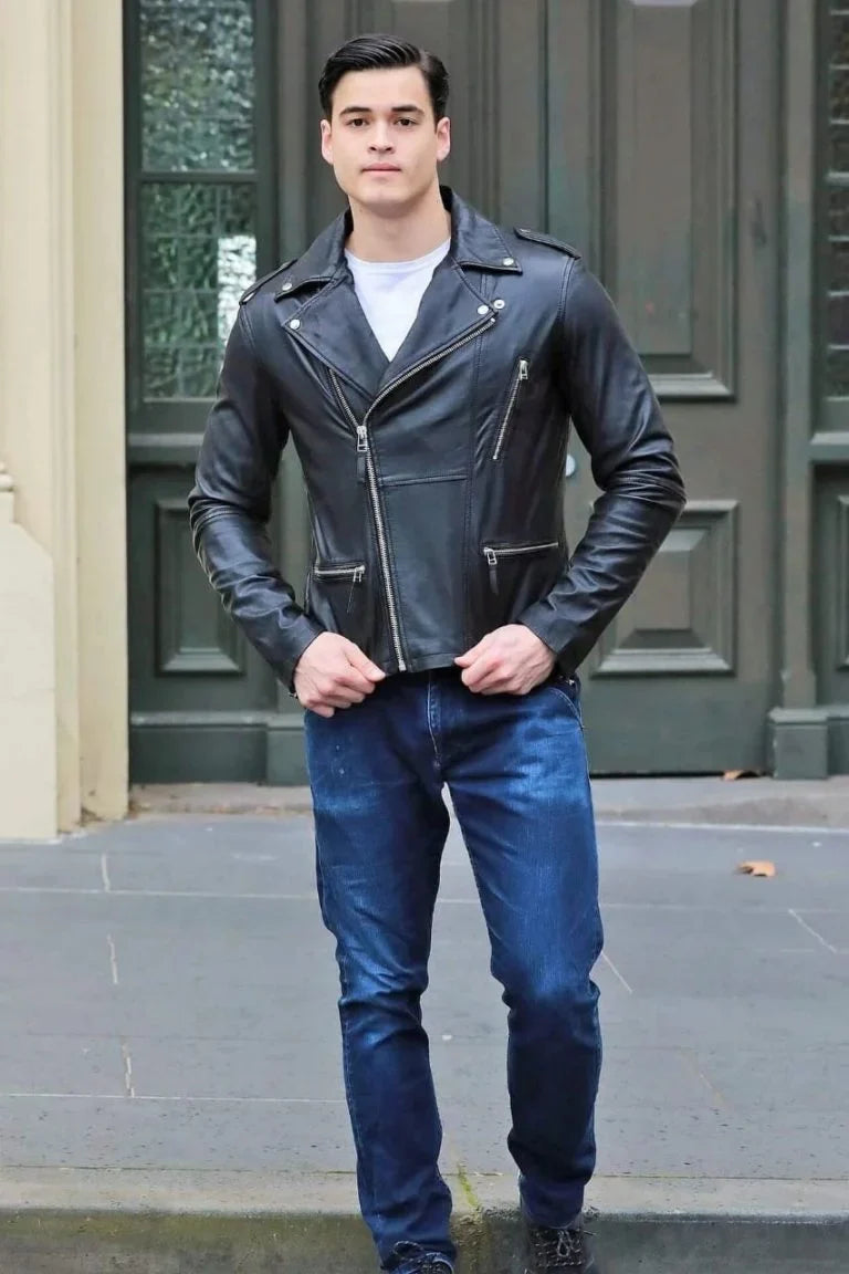 Moto Style Leather Jacket - Bwok limited