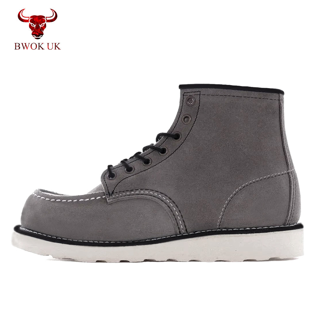 Suede Moc-Toe Boots