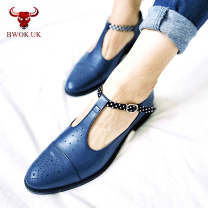 Mary Jane Leather T-Bar Shoes
