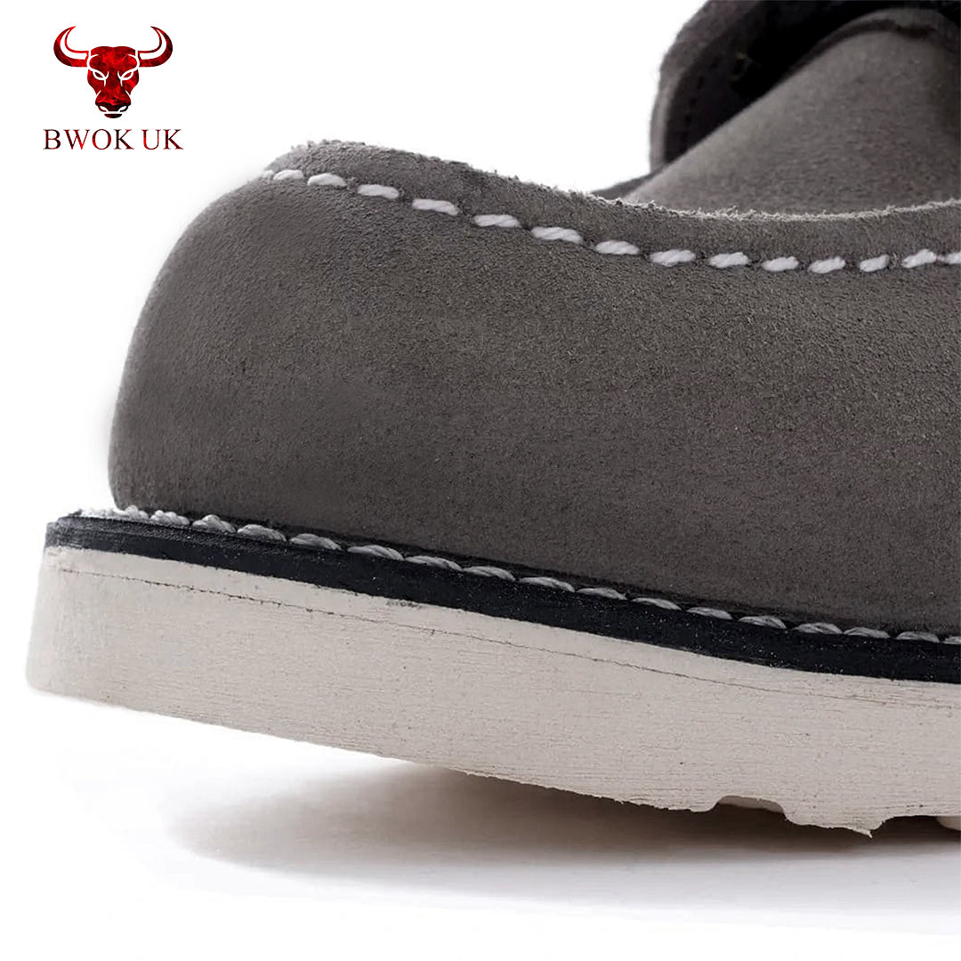Suede Moc-Toe Boots