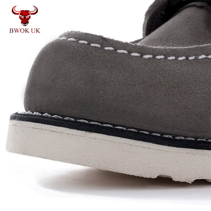 Suede Moc-Toe Boots