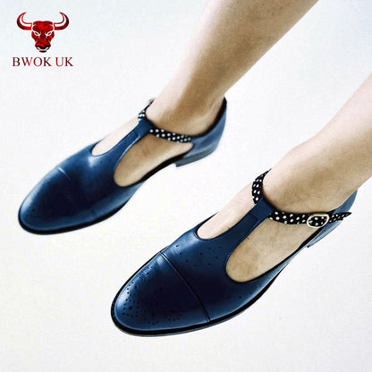 Navy Blue Mary Janes Shoes
