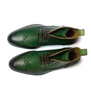 Green Brogue Boots - Bwok limited