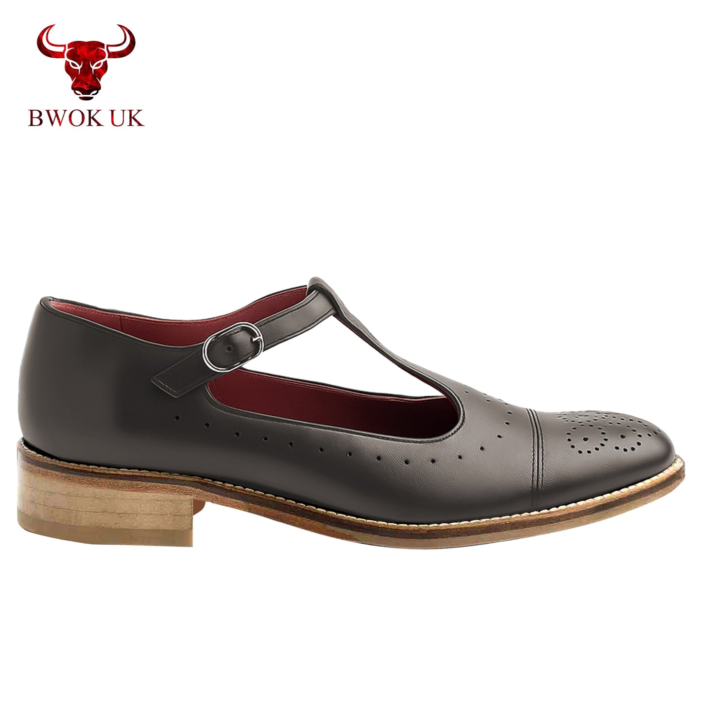 Mary Jane Leather T-Bar Shoes