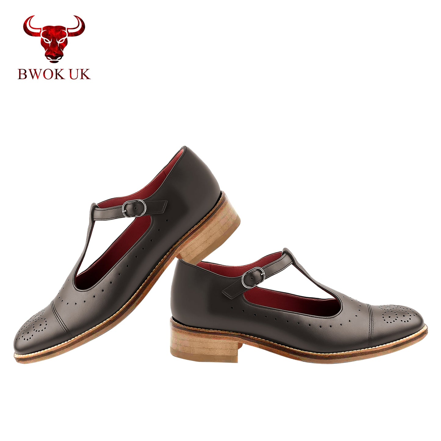 Mary Jane Leather T-Bar Shoes