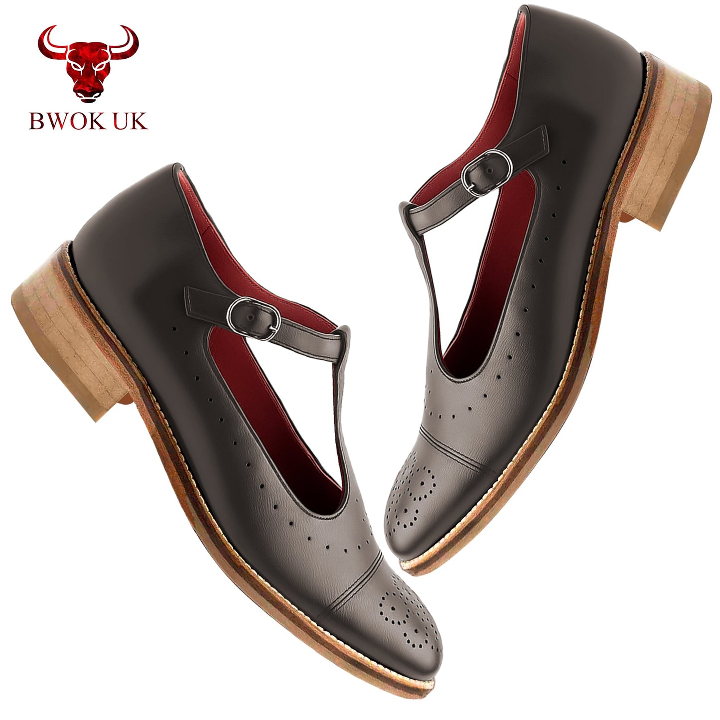 Mary Jane Leather T-Bar Shoes