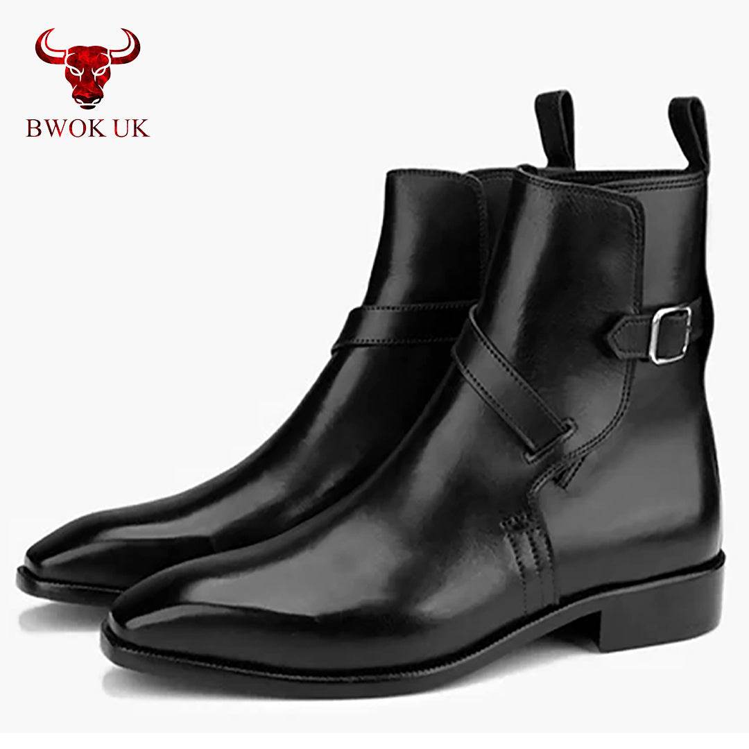 Black Monk strap Boots - Bwok limited