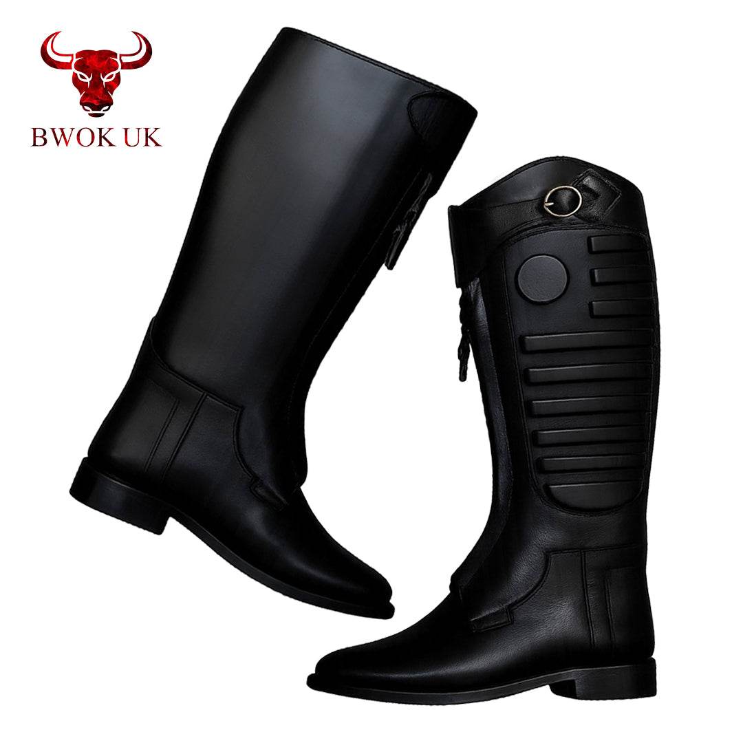 Black Tall Rider Boots - Bwok limited
