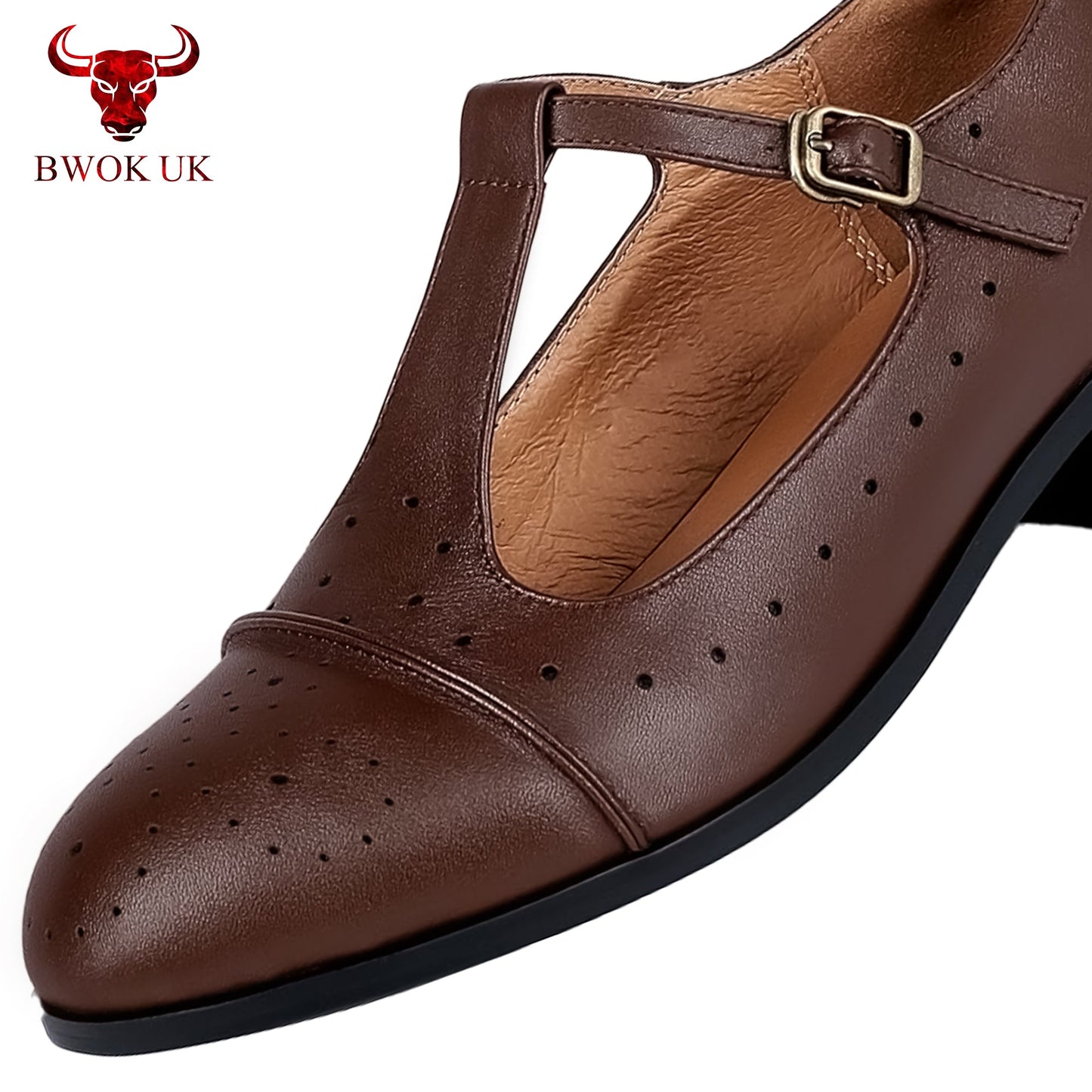 Classic Brown Leather Mary Jane Shoes