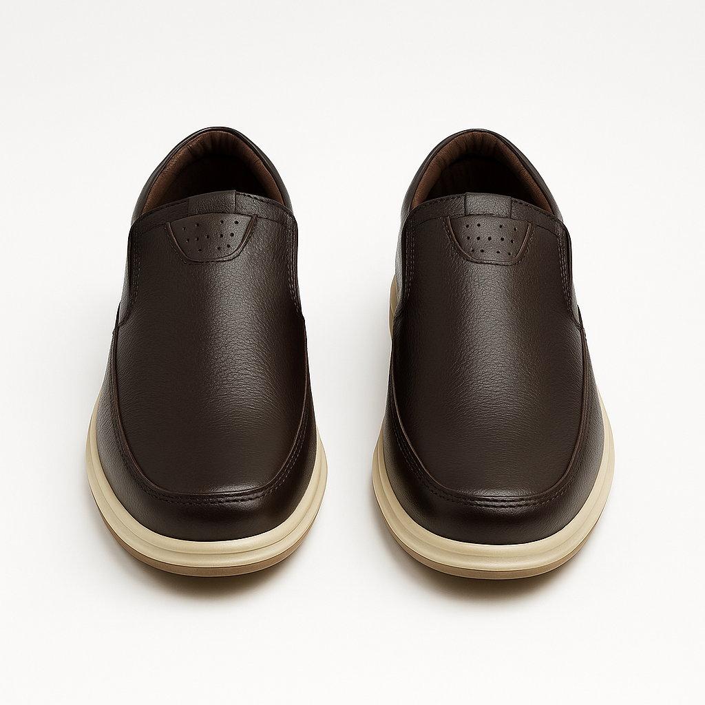 Medicated Soft Sole Leather Shoes for Men – Black Slip-On