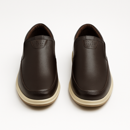 Medicated Soft Sole Leather Shoes for Men – Black Slip-On