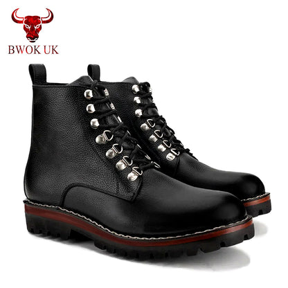 Studded Leather Combat Boots