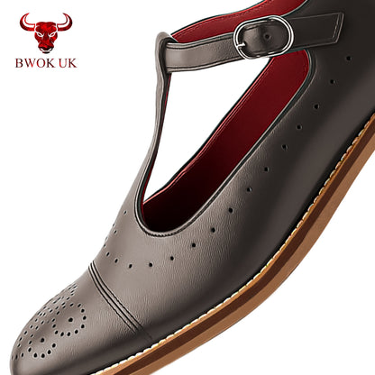 Mary Jane Leather T-Bar Shoes