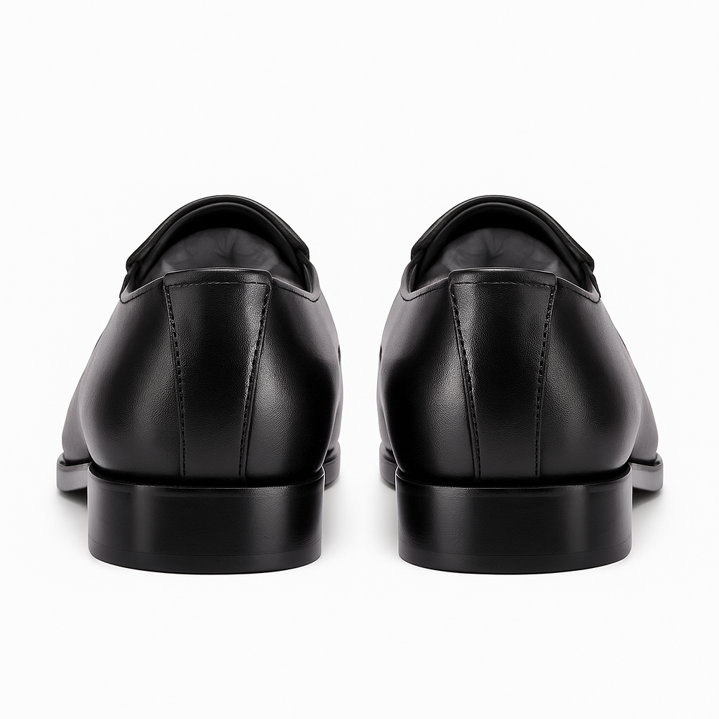 Handmade Black Leather Penny Loafers for Men