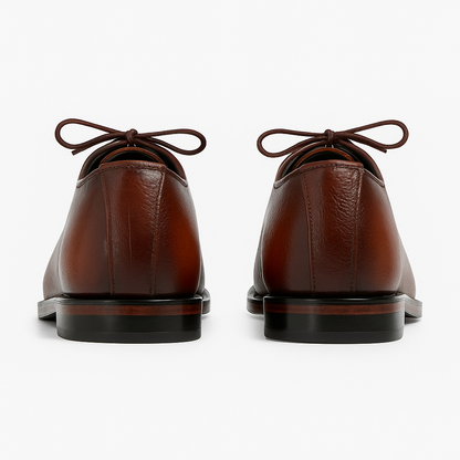 Handmade Brown Leather Wholecut Oxford Shoes for Men