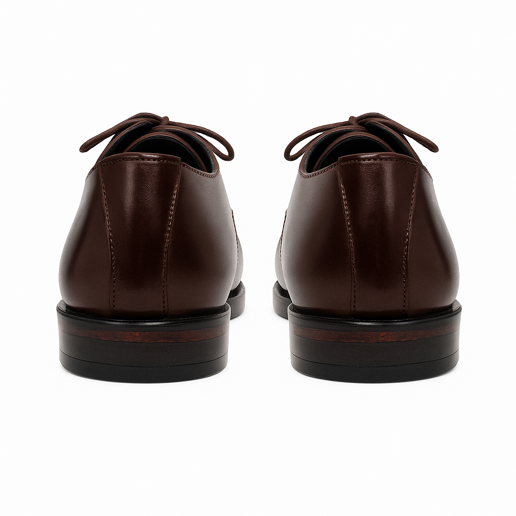 Handmade Brown Leather Cap Toe Oxford Shoes for Men