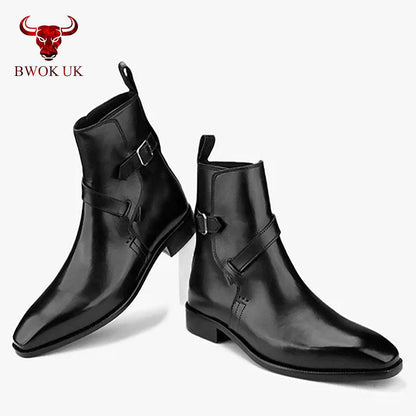 Black Monk strap Boots - Bwok limited