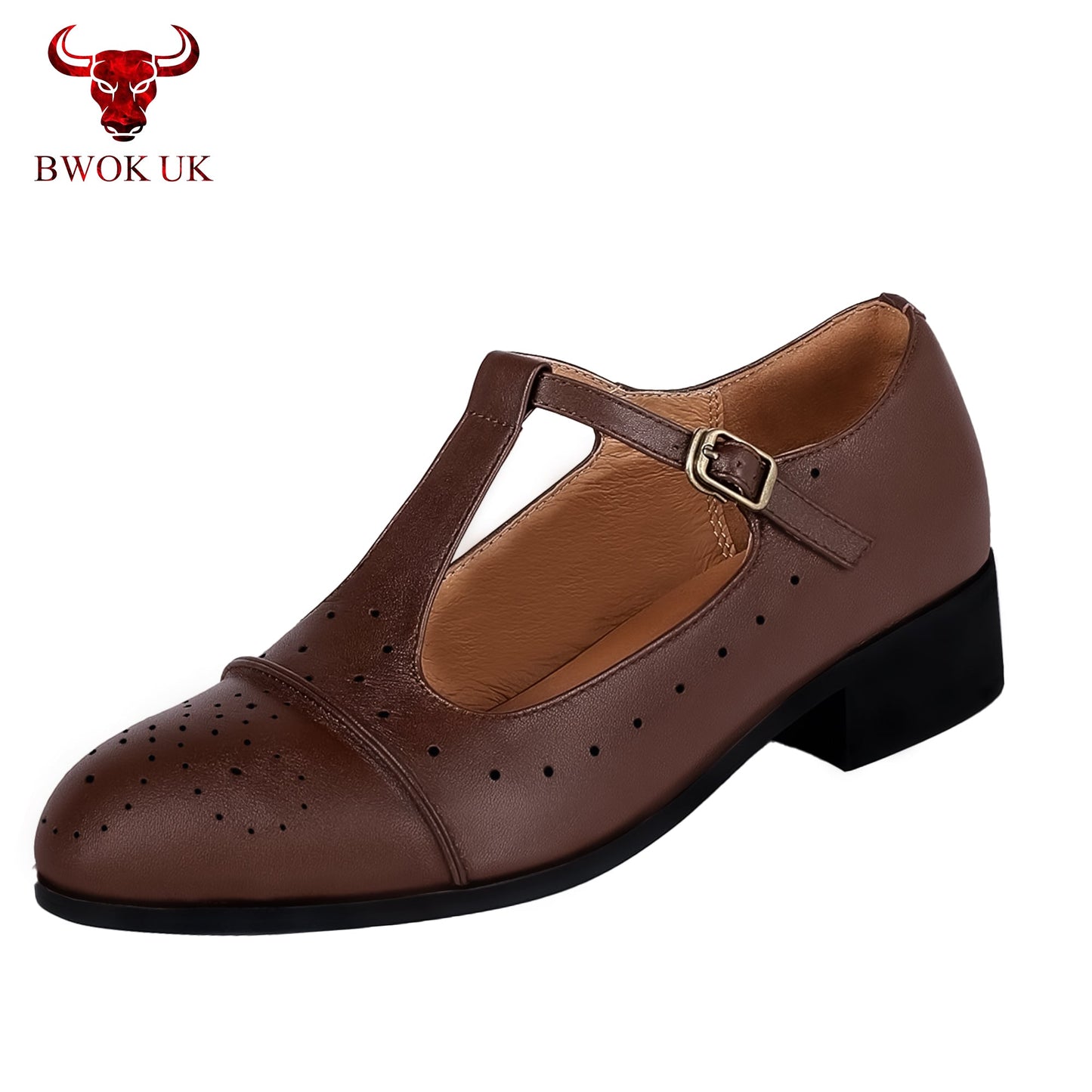 Classic Brown Leather Mary Jane Shoes