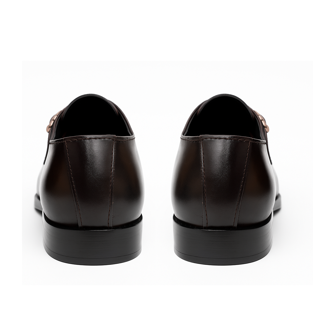 Handmade Brown Crocodile Embossed Leather Double Monk Strap Shoes for Men