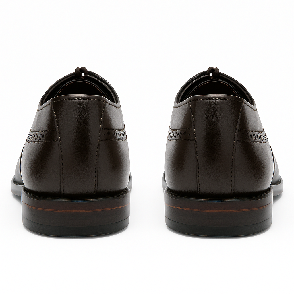 Handmade Dark Brown Leather Wingtip Brogue Oxford Shoes for Men