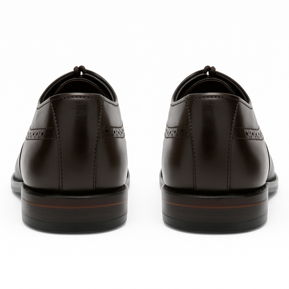 Handmade Dark Brown Leather Wingtip Brogue Oxford Shoes for Men