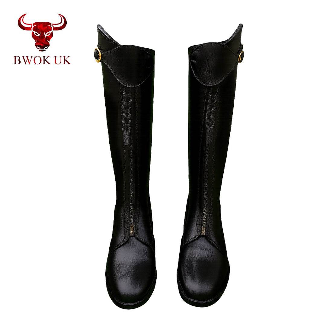 Black Tall Rider Boots - Bwok limited
