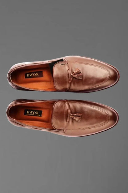 Classic Brown Tassel Loafers - Bwok limited