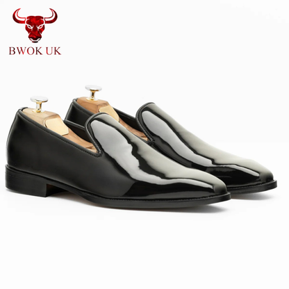 The Kaelen | Black Patent Slip On
