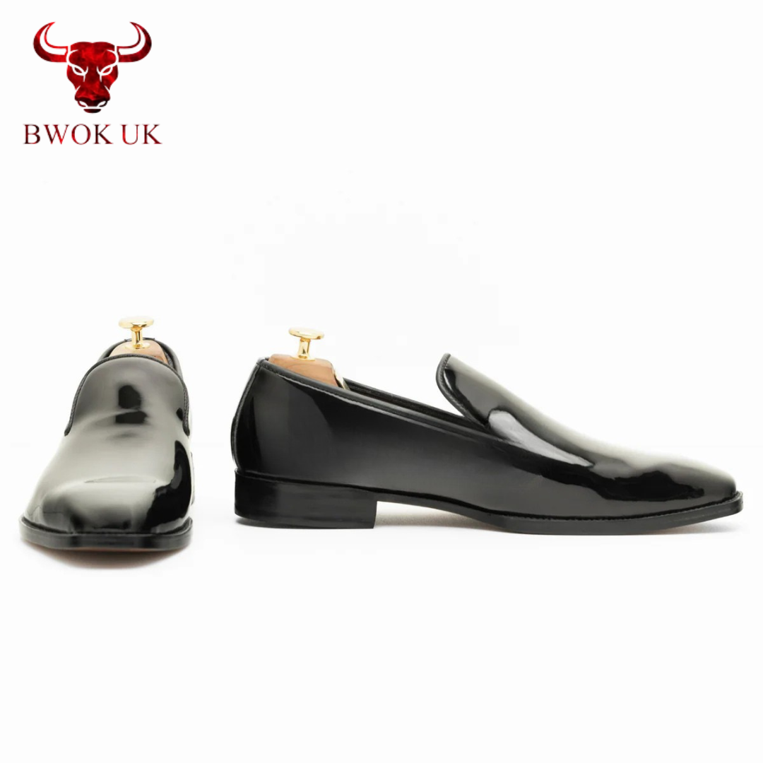 The Kaelen | Black Patent Slip On