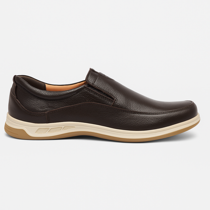 Medicated Soft Sole Leather Shoes for Men – Brown Slip-On