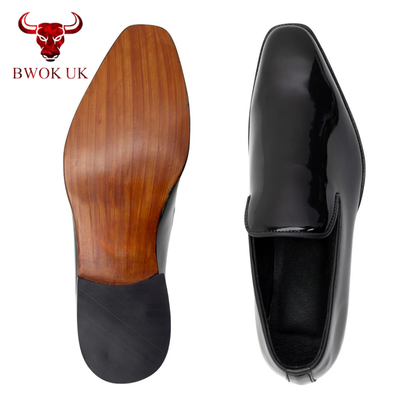 The Kaelen | Black Patent Slip On