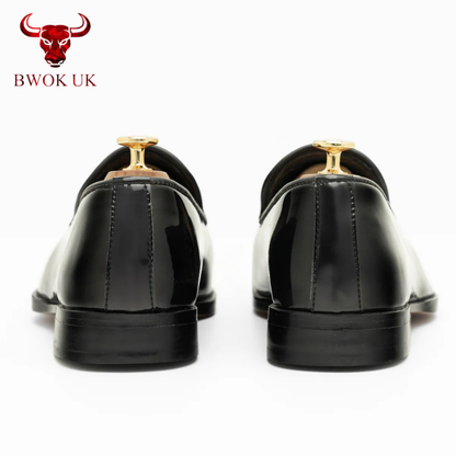 The Kaelen | Black Patent Slip On