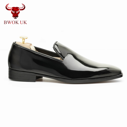 The Kaelen | Black Patent Slip On