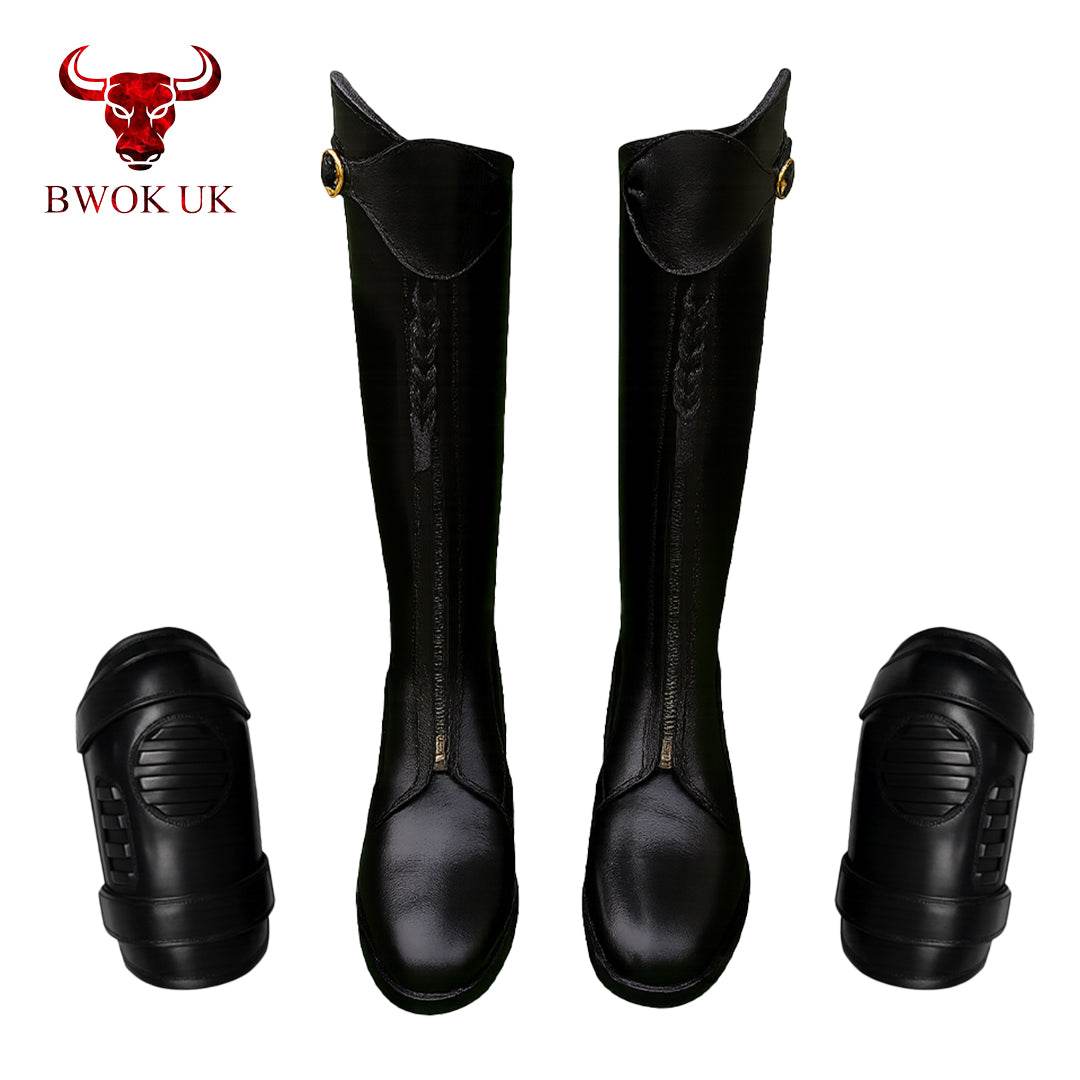 Black Tall Rider Boots - Bwok limited