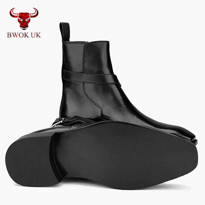 Black Monk strap Boots - Bwok limited