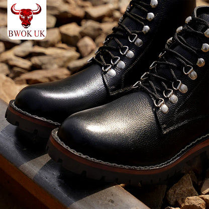 Studded Leather Combat Boots