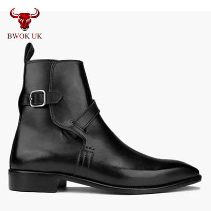 Black Monk strap Boots - Bwok limited
