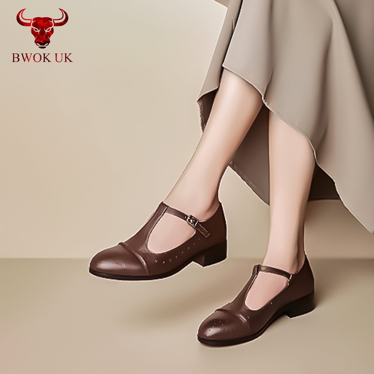 Classic Brown Leather Mary Jane Shoes