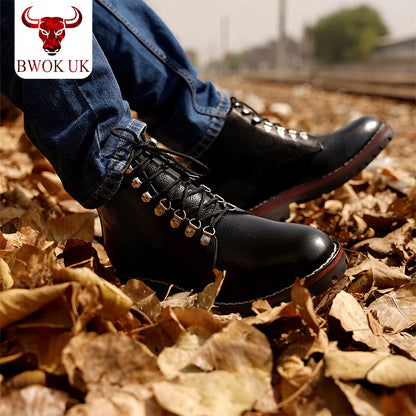 Studded Leather Combat Boots