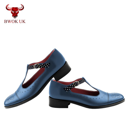 Navy Blue Mary Janes Shoes