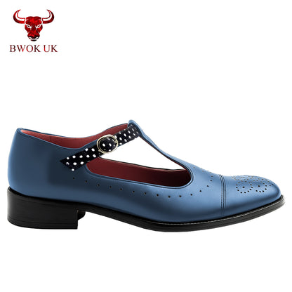 Mary Jane Leather T-Bar Shoes