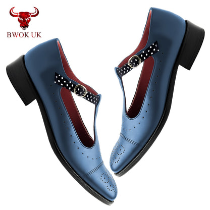 Navy Blue Mary Janes Shoes