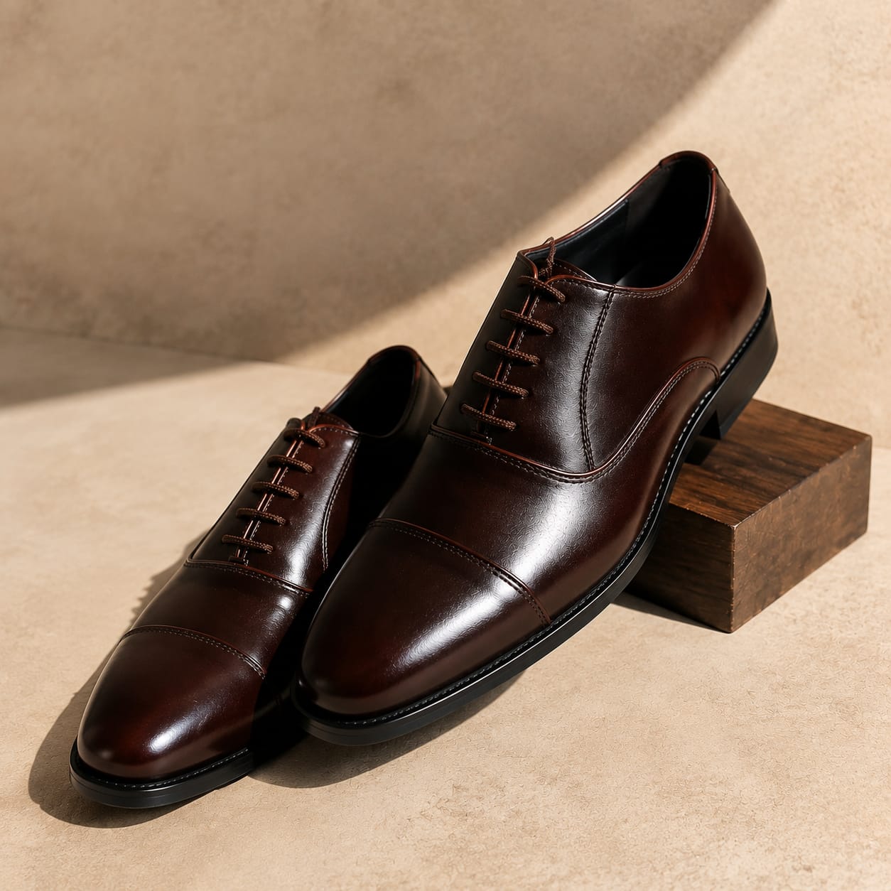 Dark Brown Leather Oxford Shoes