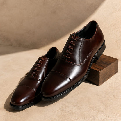Dark Brown Leather Oxford Shoes