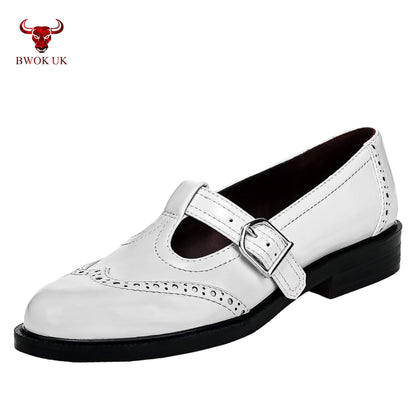 White Mary Jane Patent Shoes