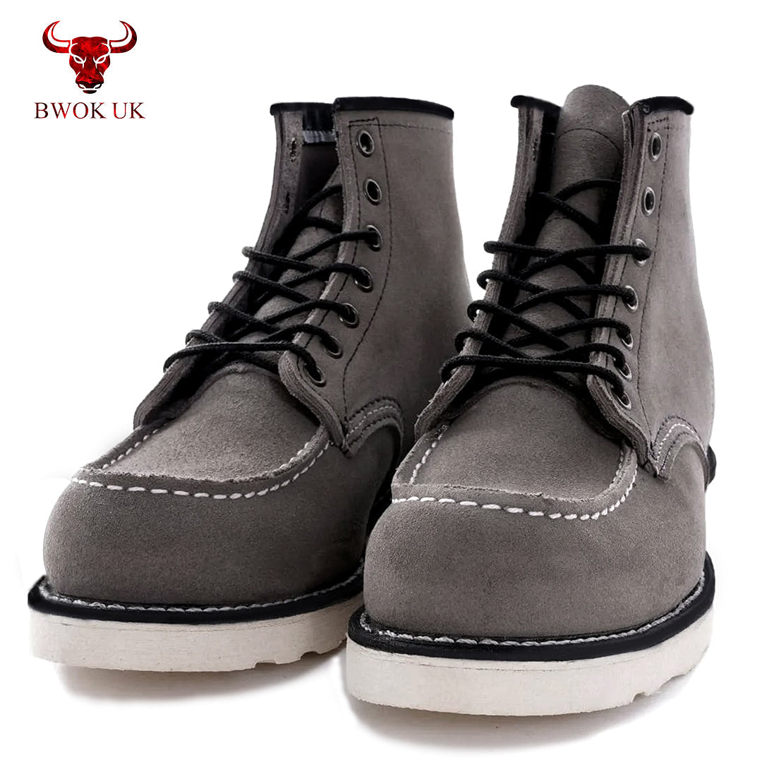 Suede Moc-Toe Boots