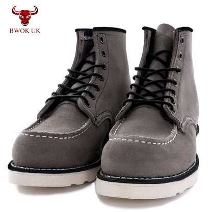 Suede Moc-Toe Boots